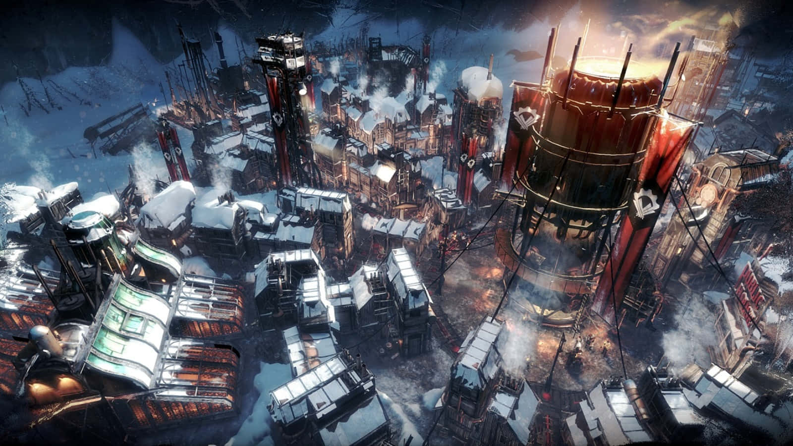 Frostpunk Cityscape Artwork Wallpaper