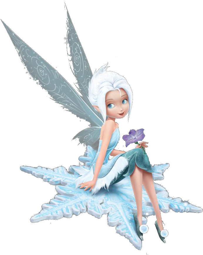 Frosty Fairy Sittingon Ice Flower PNG