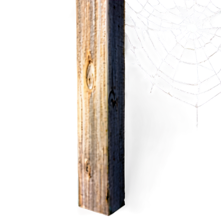 Frosty Spider Webon Wooden Edge PNG