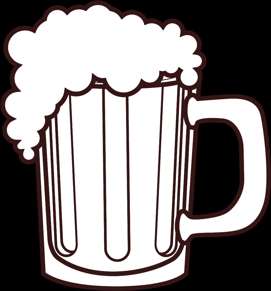 Frothy Beer Mug Illustration PNG