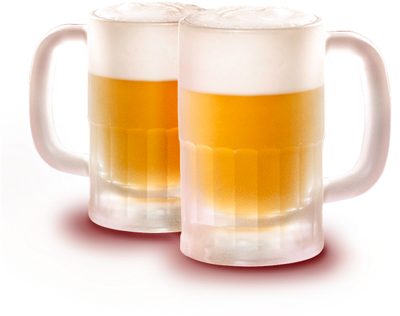 Frothy Beer Mugs Celebration PNG