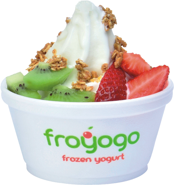 Froyogo Frozen Yogurtwith Fruitsand Granola PNG