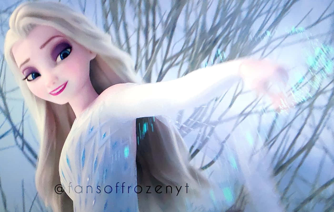 “Queen Elsa in Her White Dress From Disney’s Frozen 2” Wallpaper