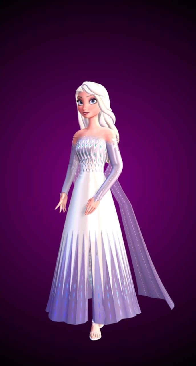 Anna og Elsa i deres hvide kjoler fra filmen Frozen 2. Wallpaper