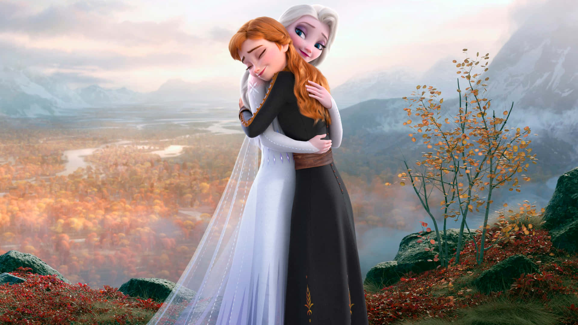 Upptäckkraften I Förvandling När Elsa Bär Sin Eleganta Vita Klänning Från Disney's 'frost 2'. Wallpaper