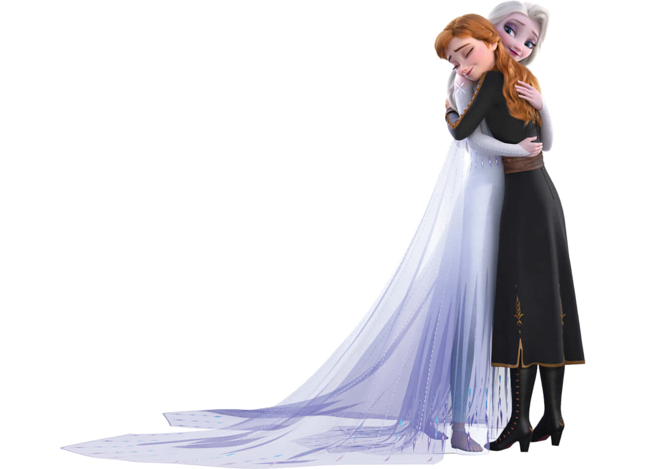 Elsa og Anna i en frosset scene Wallpaper