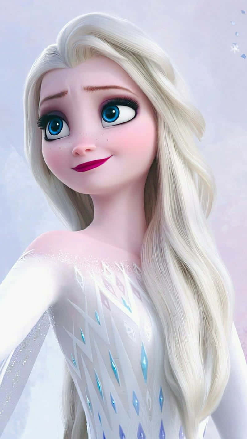 "Elsa in her stylish white dress from Frozen 2" Wallpaper
