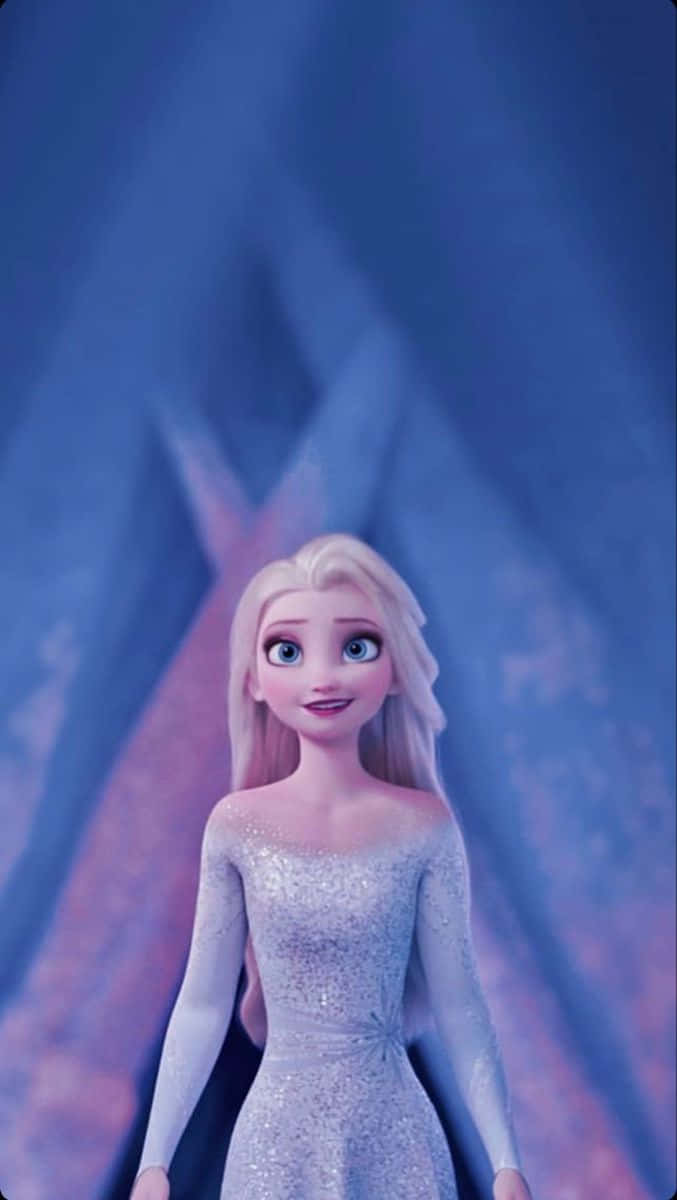 Elsa fra Disneys Frost 2 skinner i hendes ikoniske hvide kjole. Wallpaper