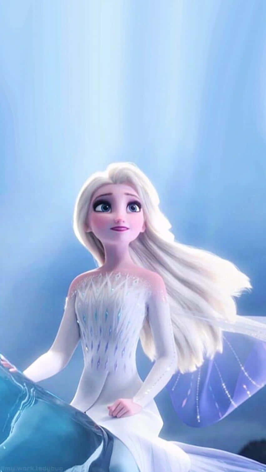 Beautiful Elsa in a Stunning White Dress Wallpaper