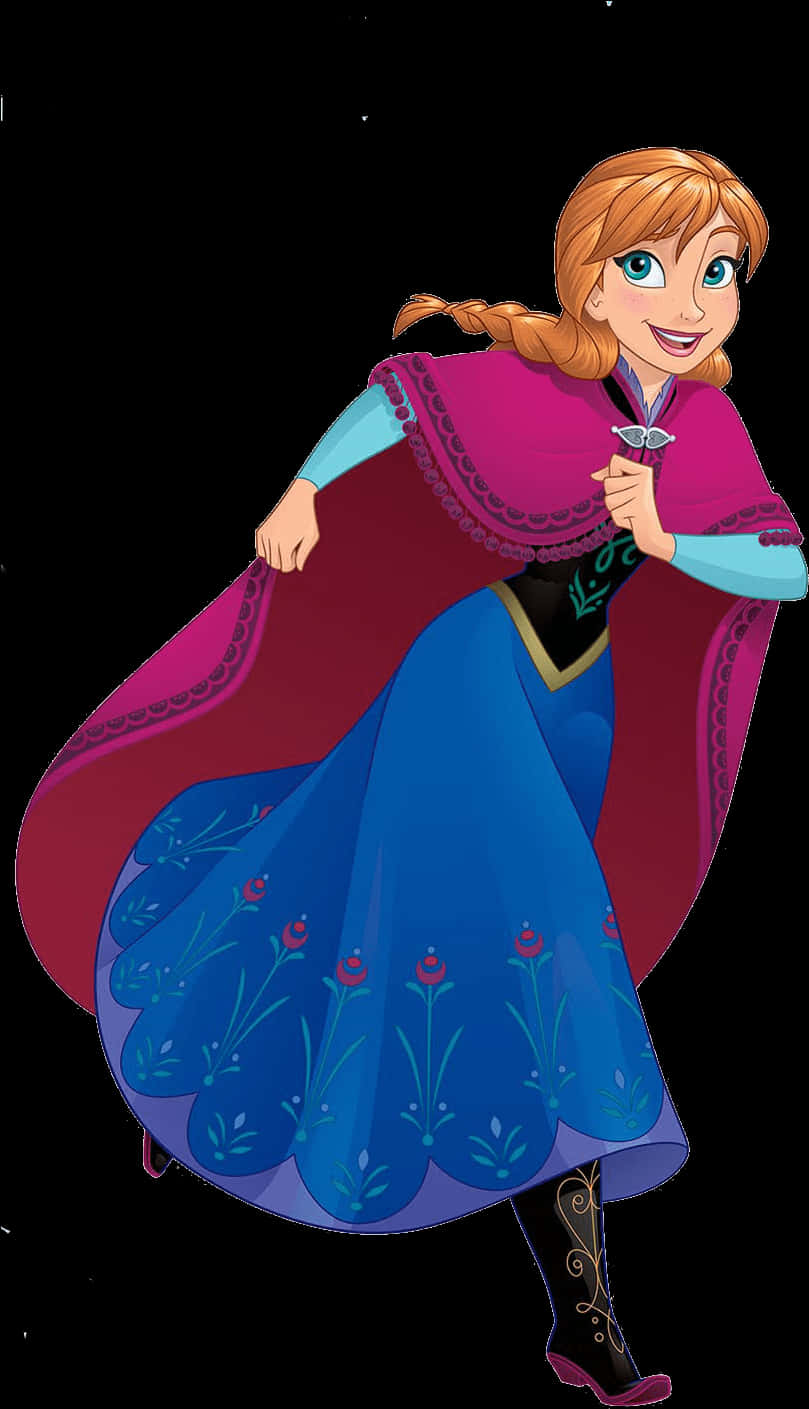 Frozen Anna Smiling Character Art PNG