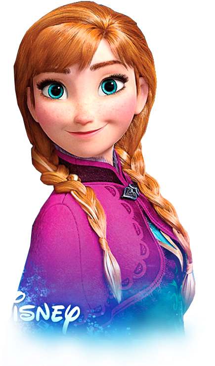 Frozen Anna Smiling Portrait PNG