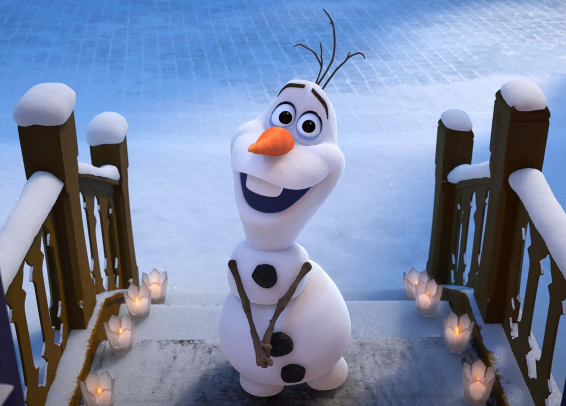 Lashermanas Anna Y Elsa De La Película Frozen Disfrutando De Un Día De Nieve.