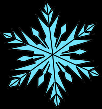 Frozen Blue Snowflake Graphic PNG