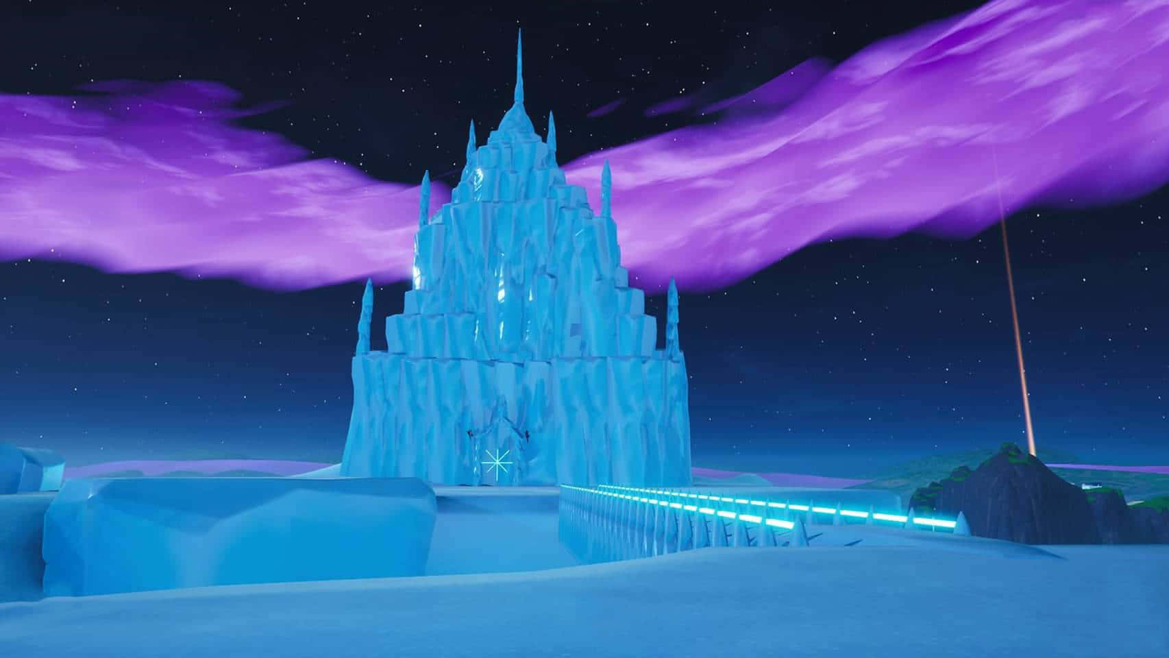 Frozen Castle on a Snowy Night