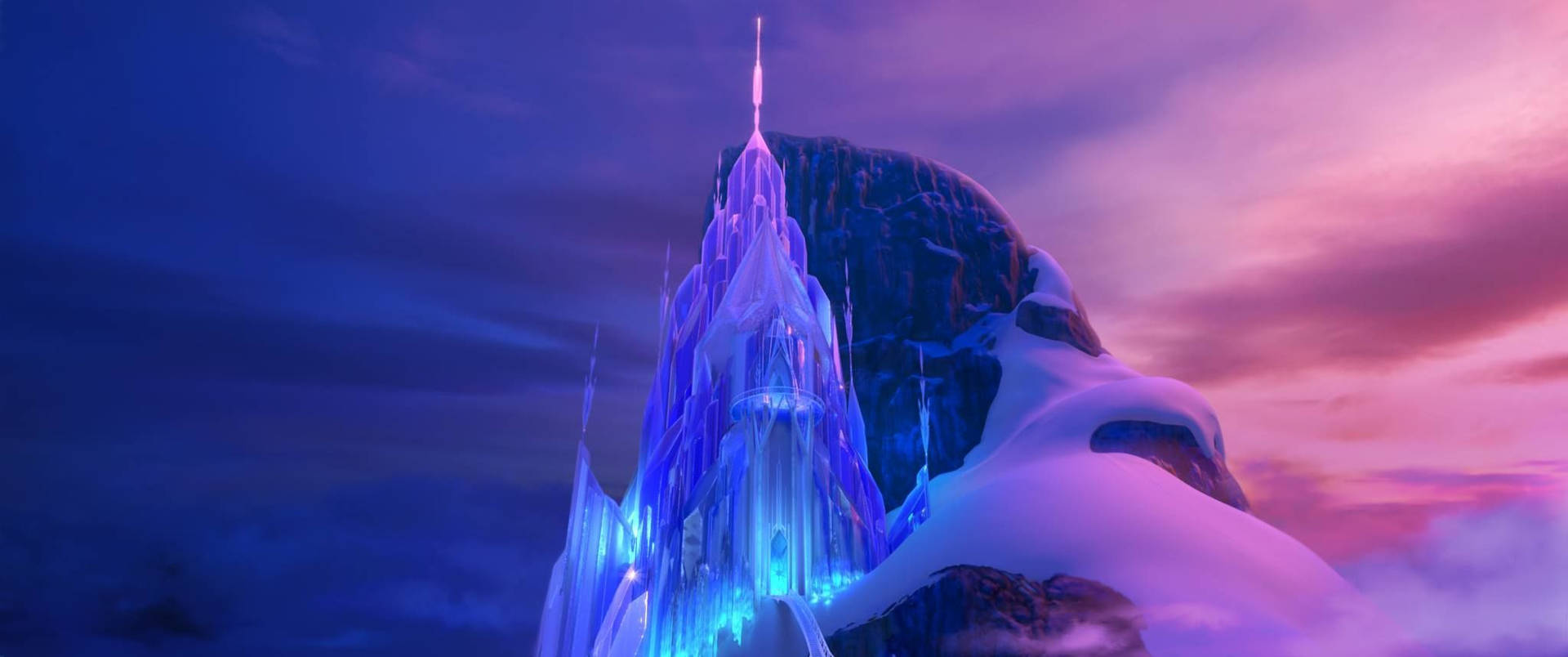Frozen Castle On Cliff Wallpaper