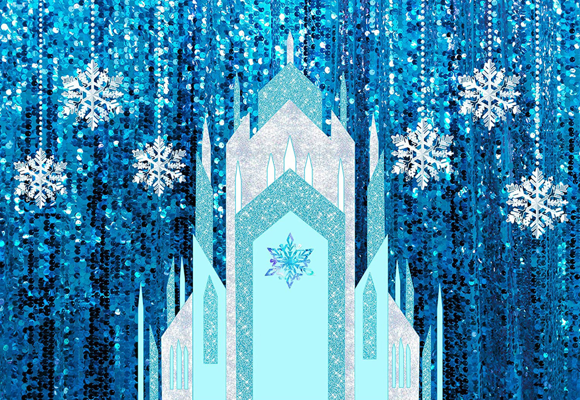 Frozen Castle Snowflakes Wallpaper