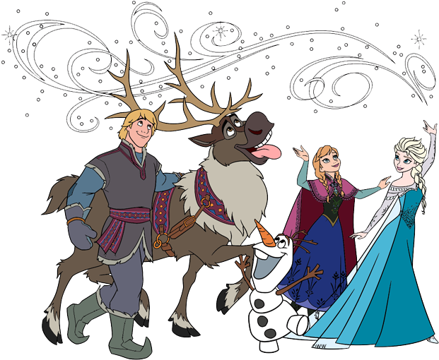 Download Frozen Characters Group Illustration | Wallpapers.com