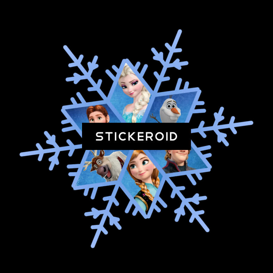 Frozen Characters Snowflake Design PNG