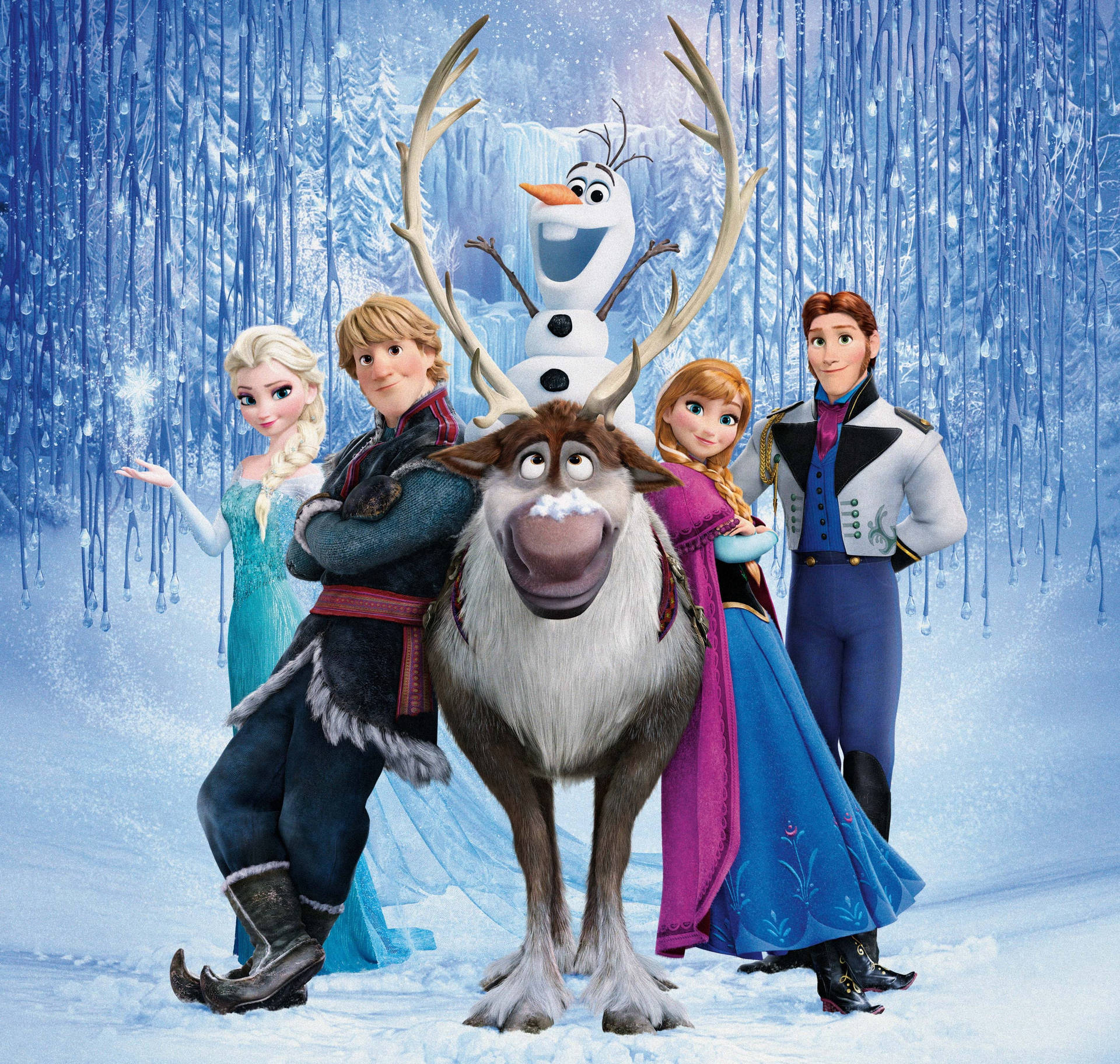 Pósterde Los Personajes De Frozen Elsa. Fondo de pantalla