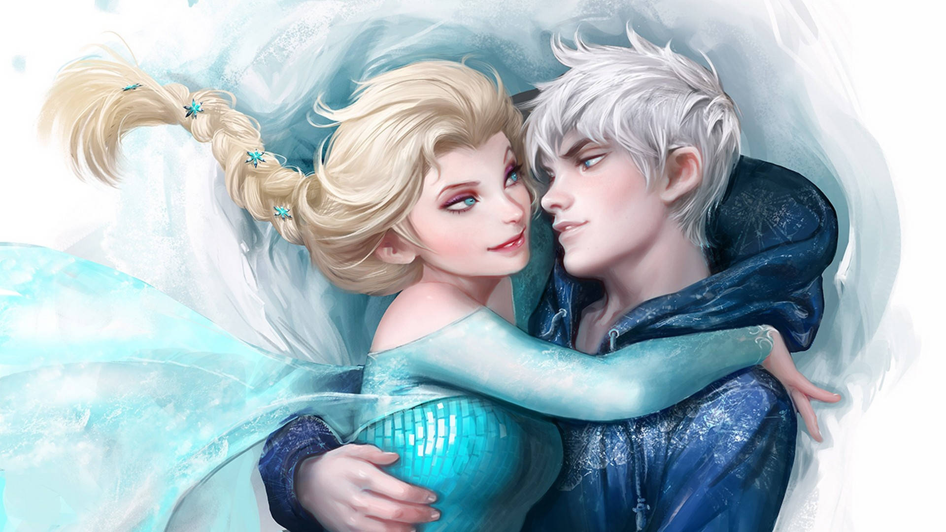 Fanartvon Frozen Elsa Und Jack Frost Wallpaper