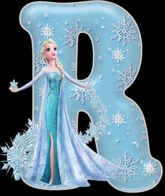 Frozen Elsa Letter B Design PNG