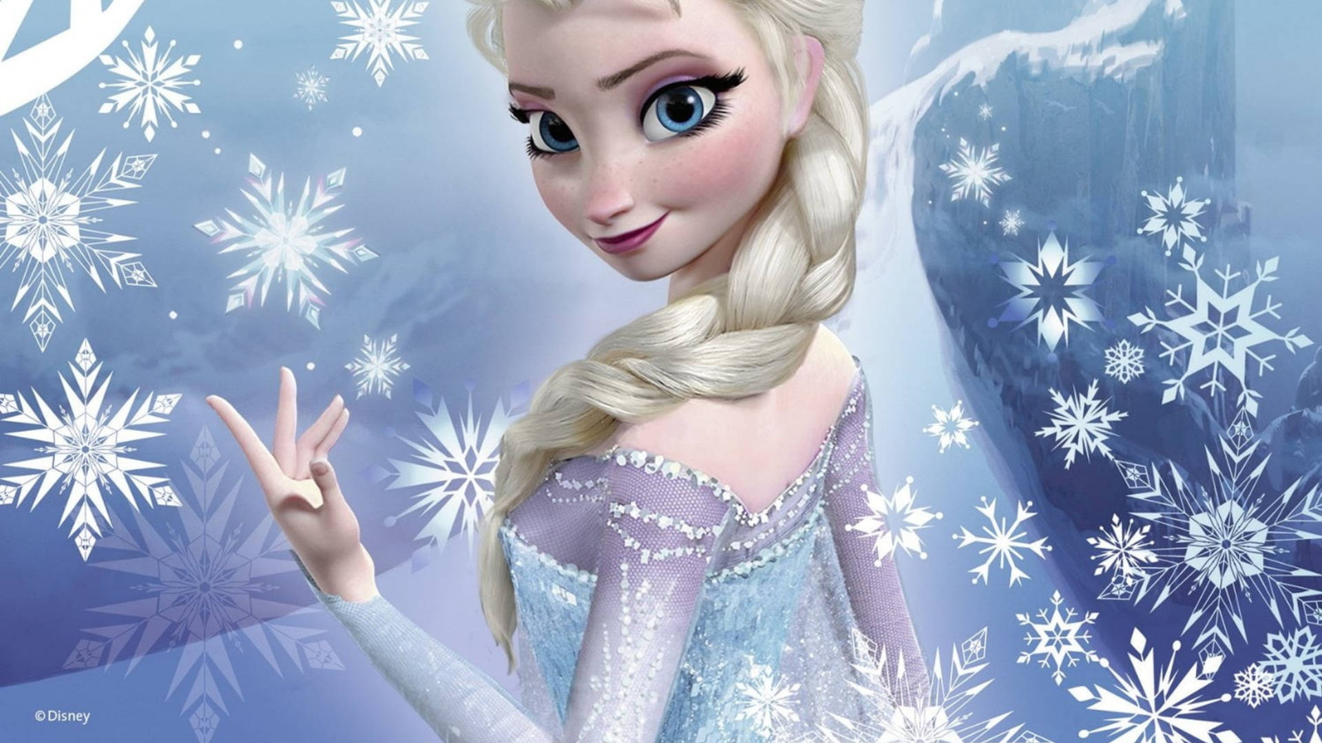 Elsa Congelata In Posa Da Sola Sfondo