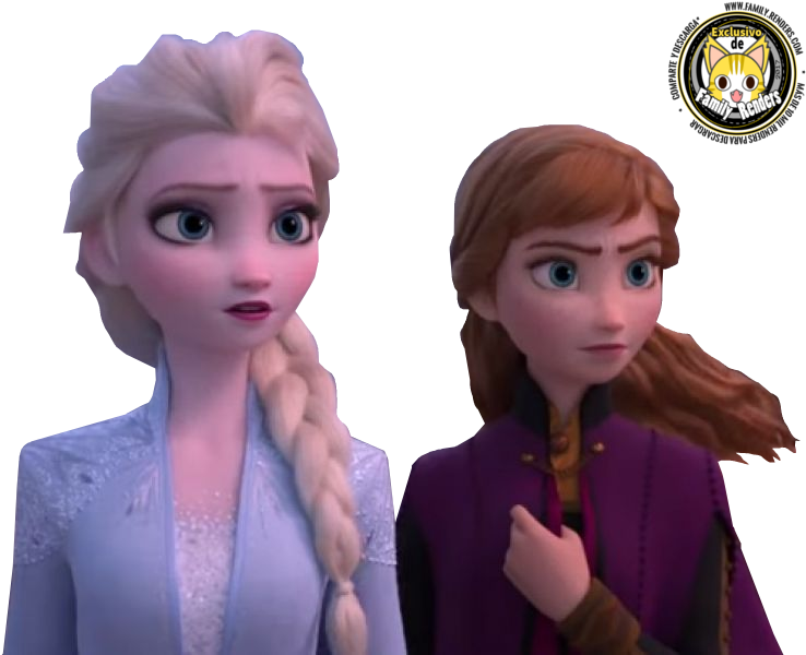 Frozen Elsaand Anna Sisters Concern PNG