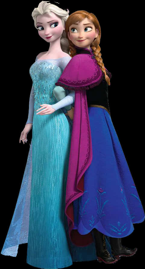 Frozen Elsaand Anna Sisters Together PNG