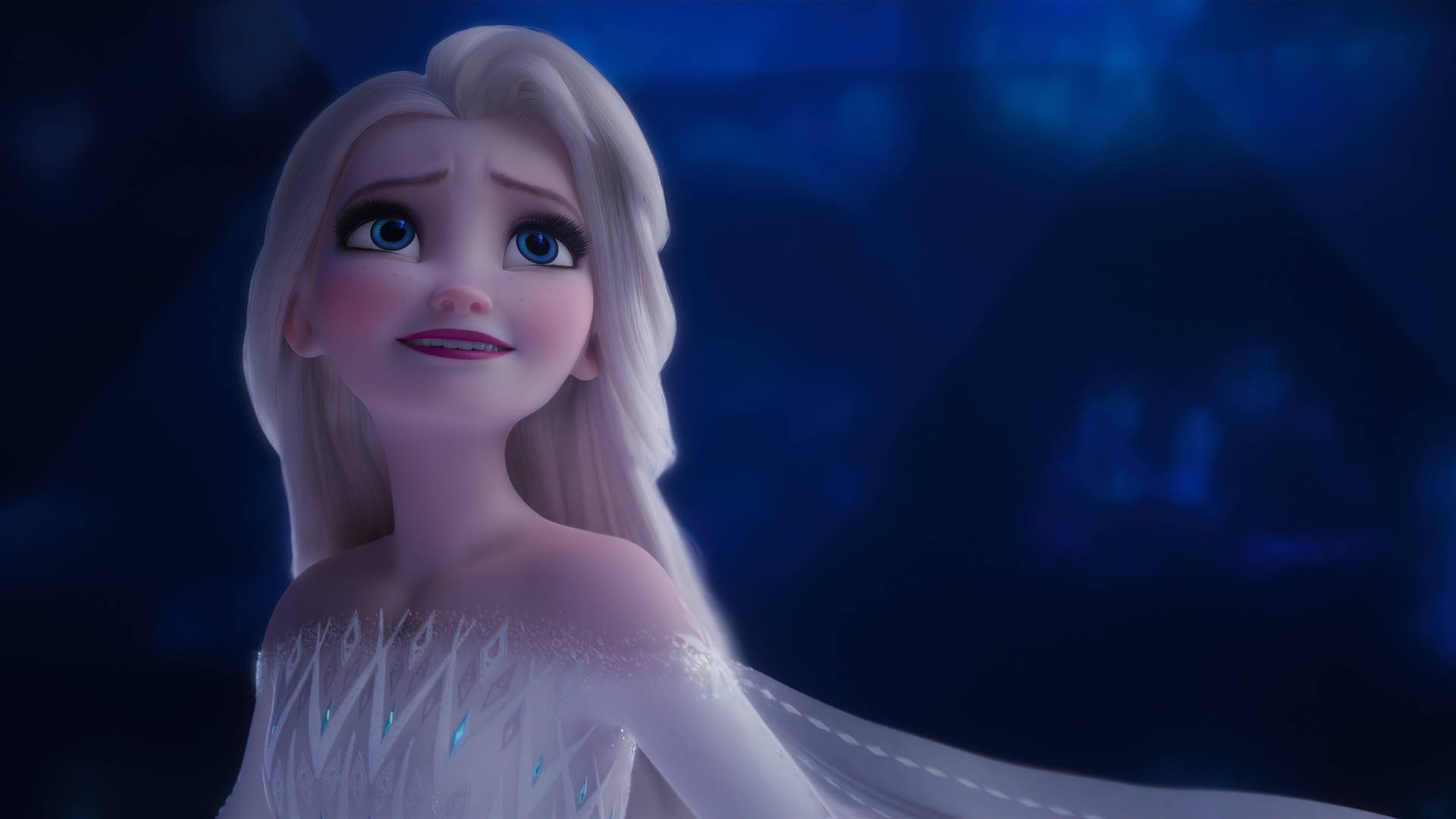 Frozen II Elsa In White Dress Wallpaper