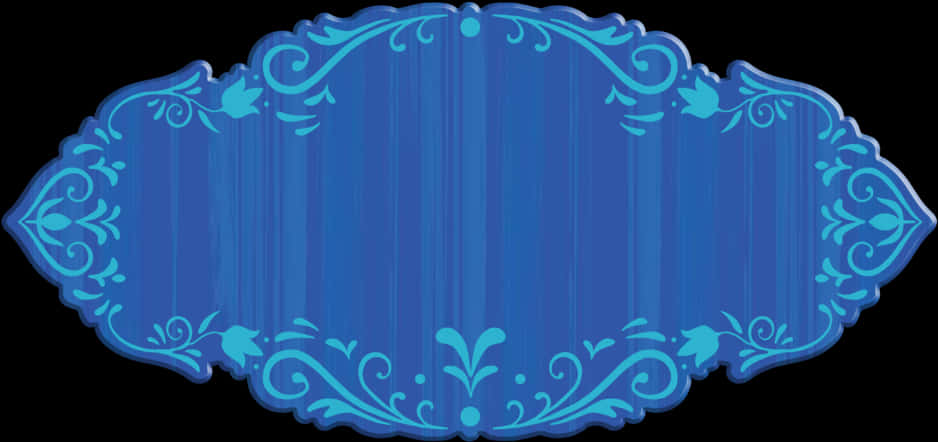 Frozen Inspired Blue Floral Frame PNG