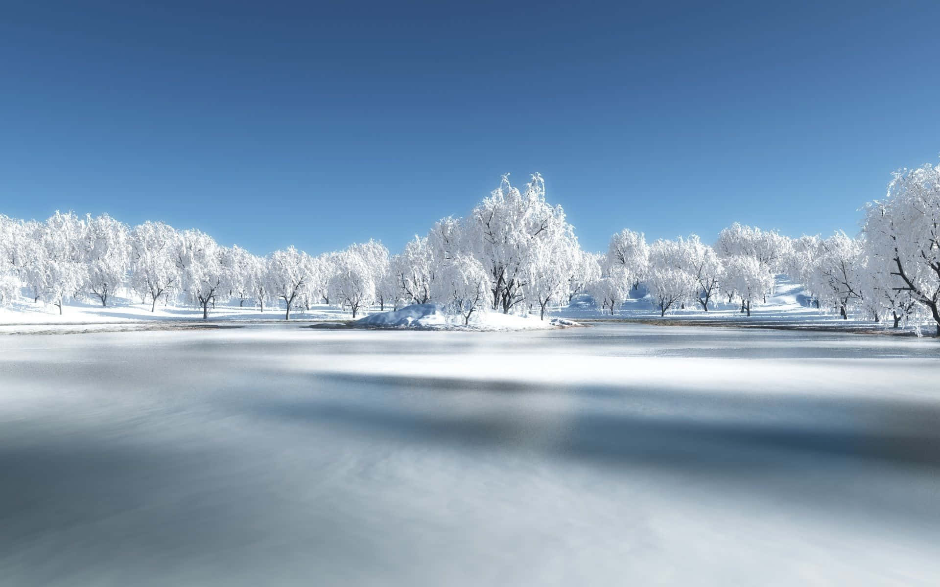 Serene Frozen Lake Wallpaper