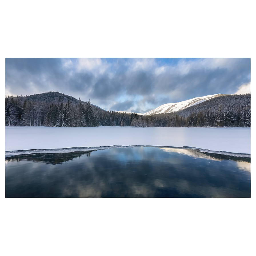 Download Frozen Lake In Winter Png Pfw79 | Wallpapers.com