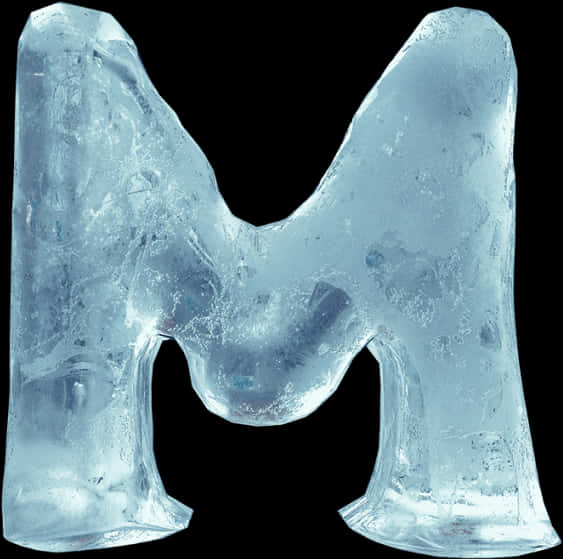 Frozen Letter M Ice Sculpture PNG