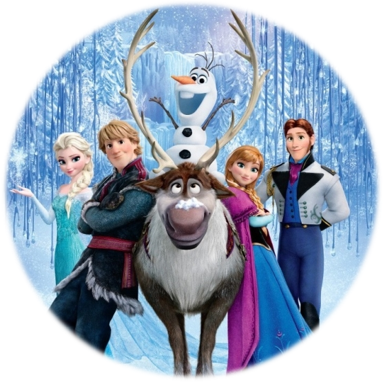 Frozen Movie Charactersin Winter Backdrop PNG