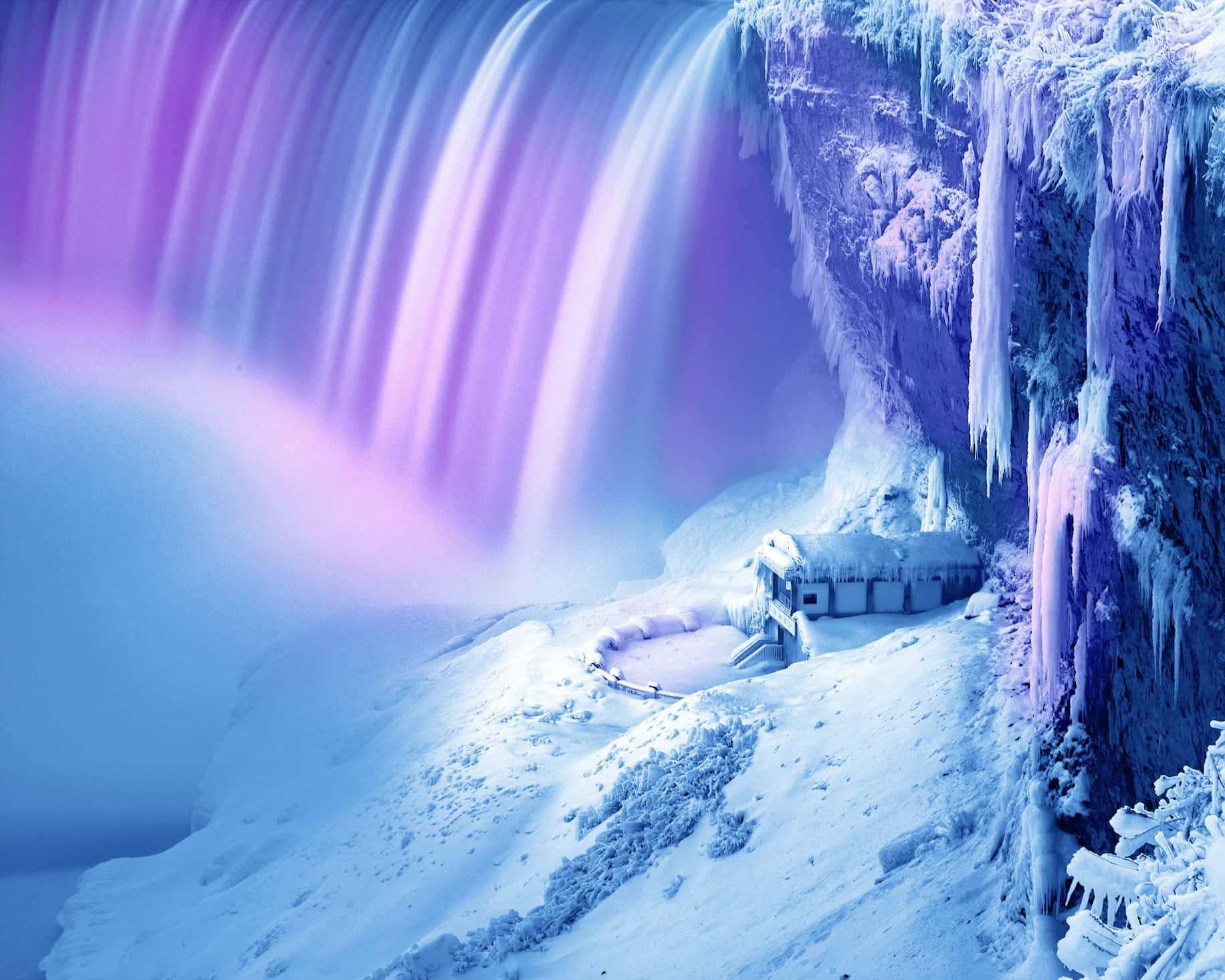 Bildvon Den Eingefrorenen Niagarafällen.