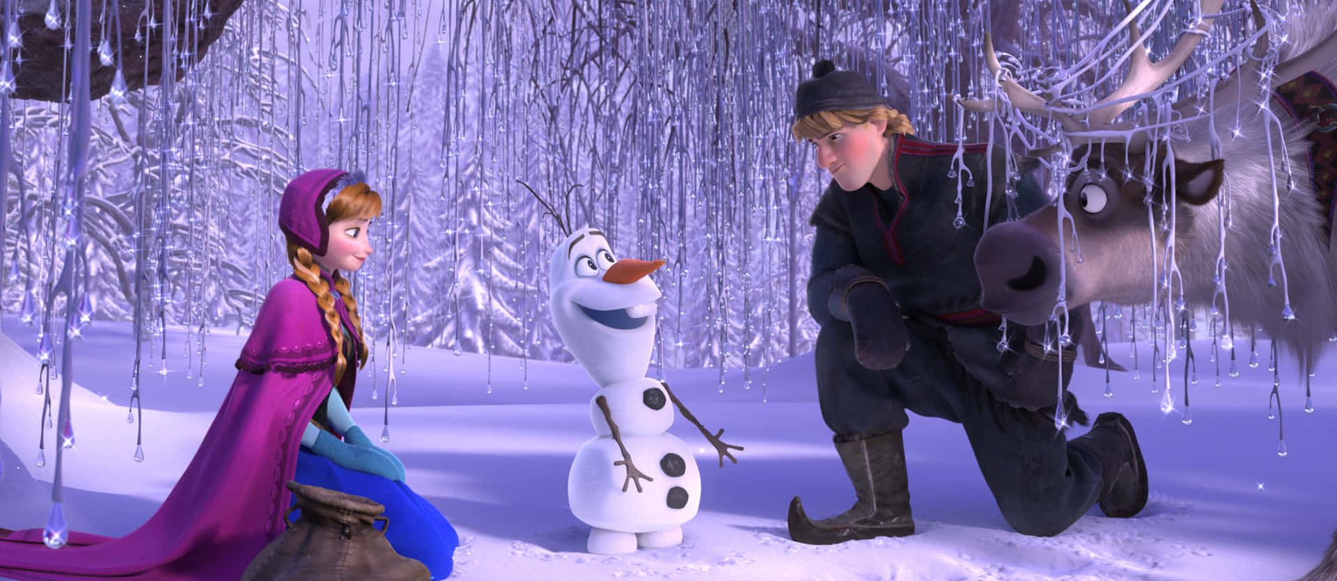 Immaginedi Frozen Con Anna, Olaf E Kristoff