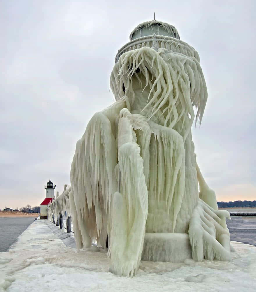 Frozen St. Joseph Lighthouse Picture