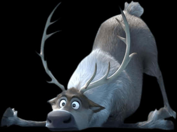 Frozen Reindeer Sven Lying Down PNG