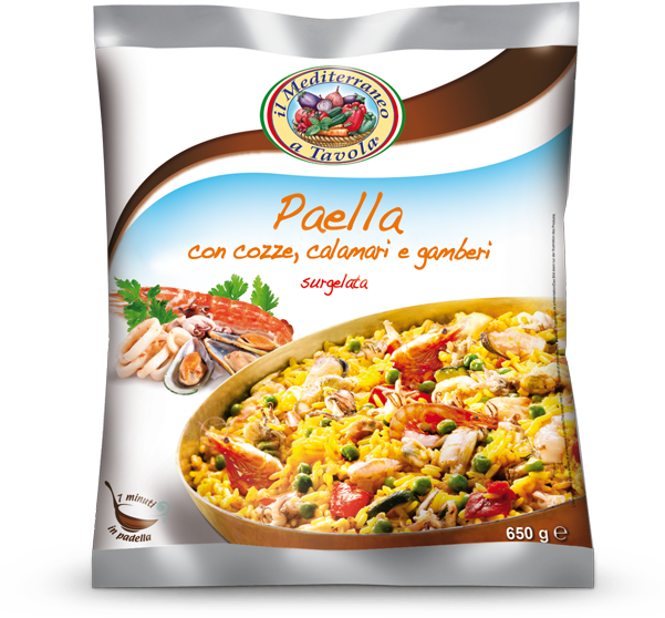 Frozen Seafood Paella Packaging PNG