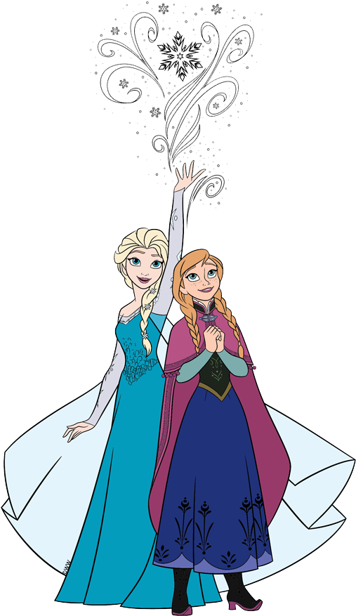 Frozen Sisters Elsaand Anna Magic Display PNG