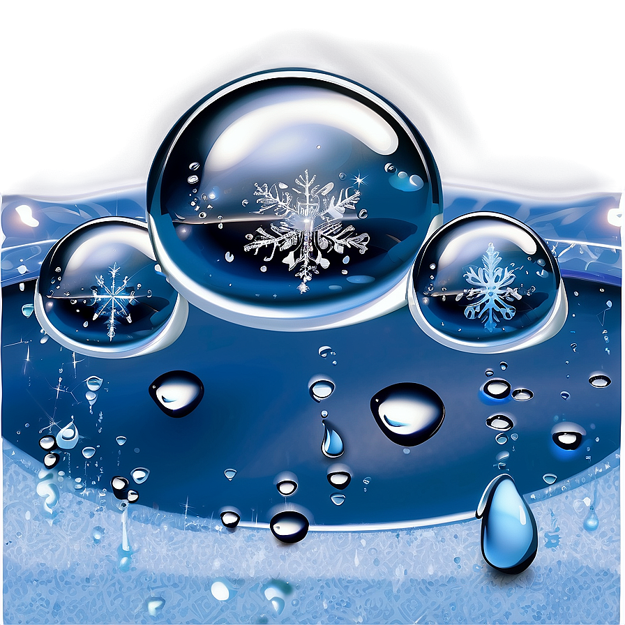 Frozen Water Drops Winter Scene Png 39 PNG