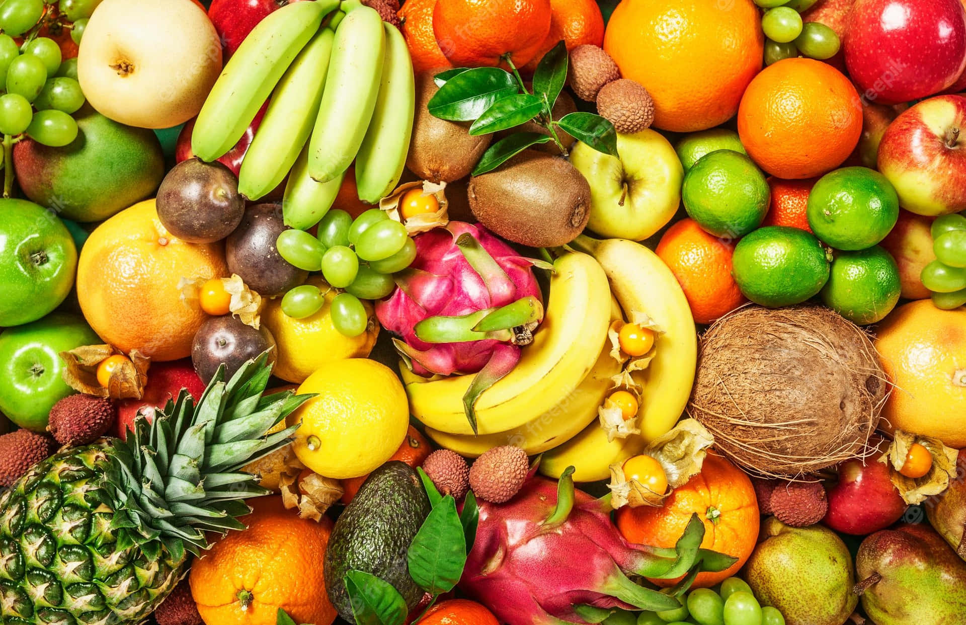 Bunch Of Healthy Fruits Background