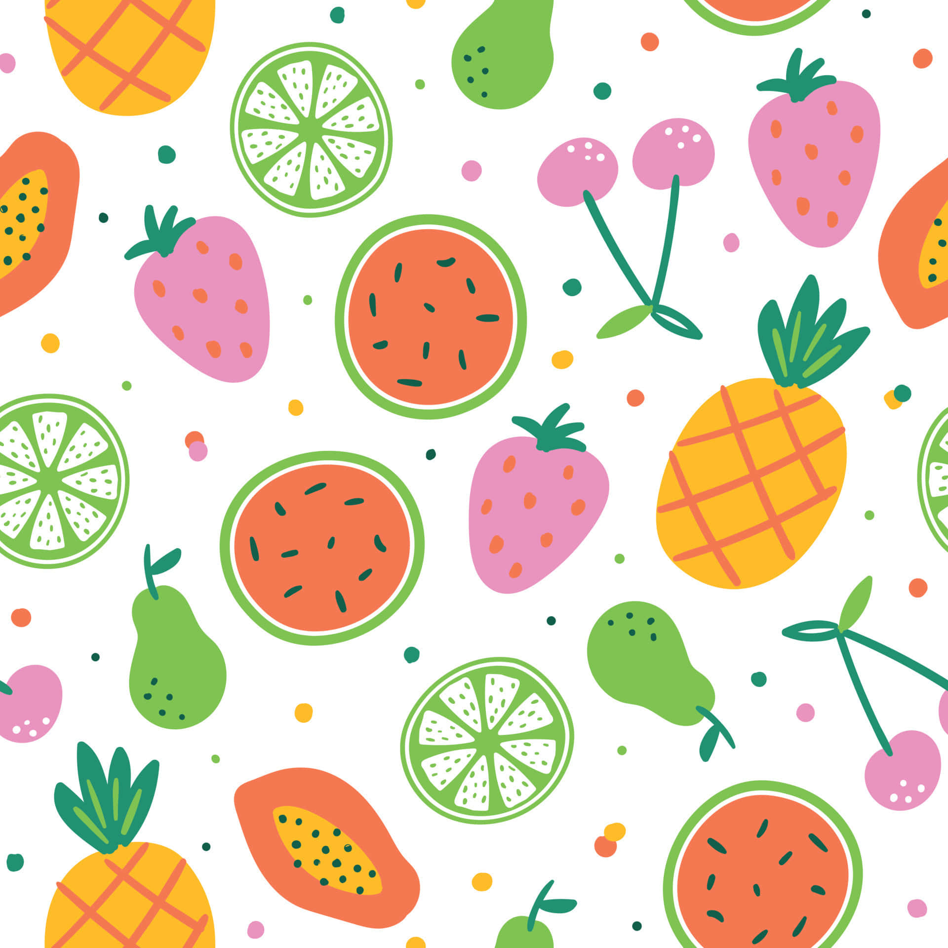 Fruit Background In Seamless Pattern Wallpaper