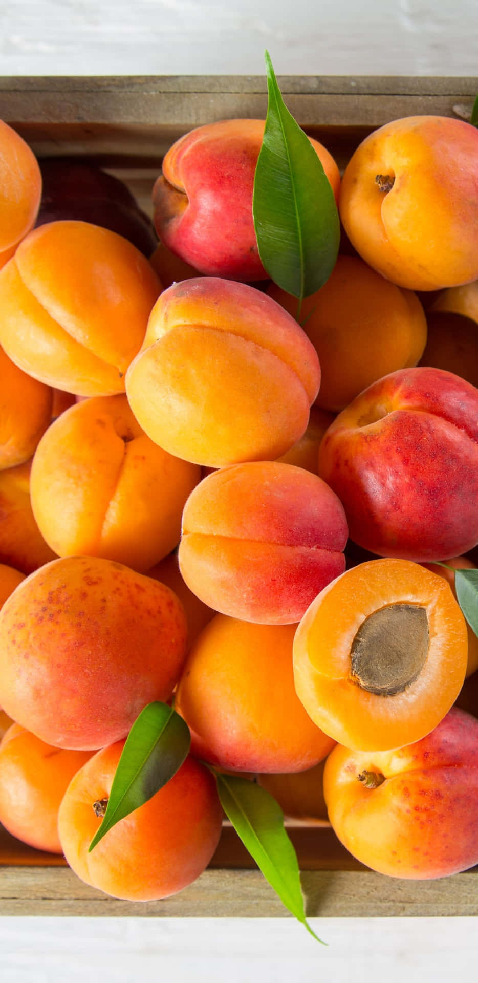Fruit Background With A Box Of Apricots