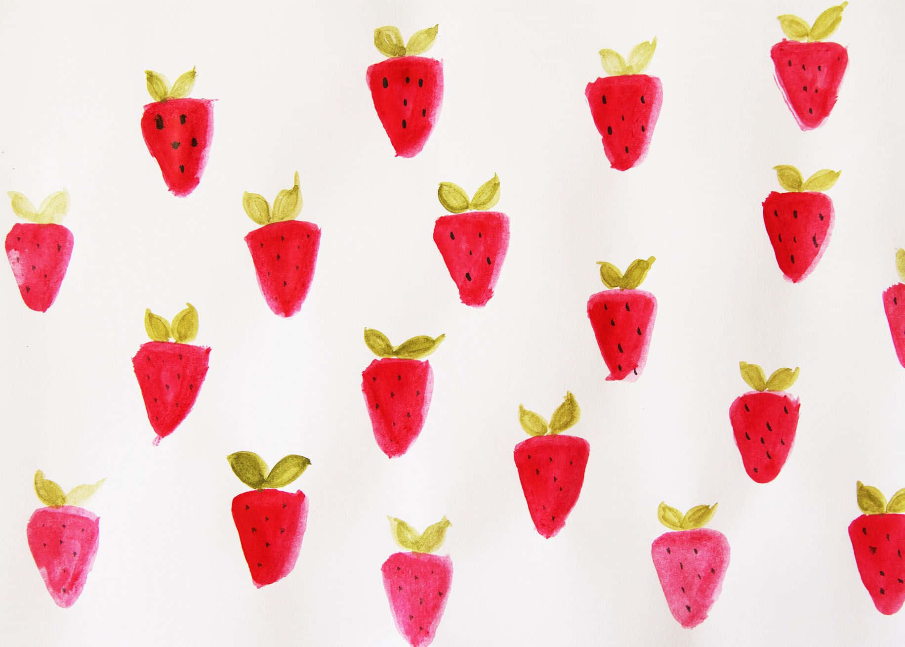 Fruit Background With Watercolor Strawberry Pattern Art