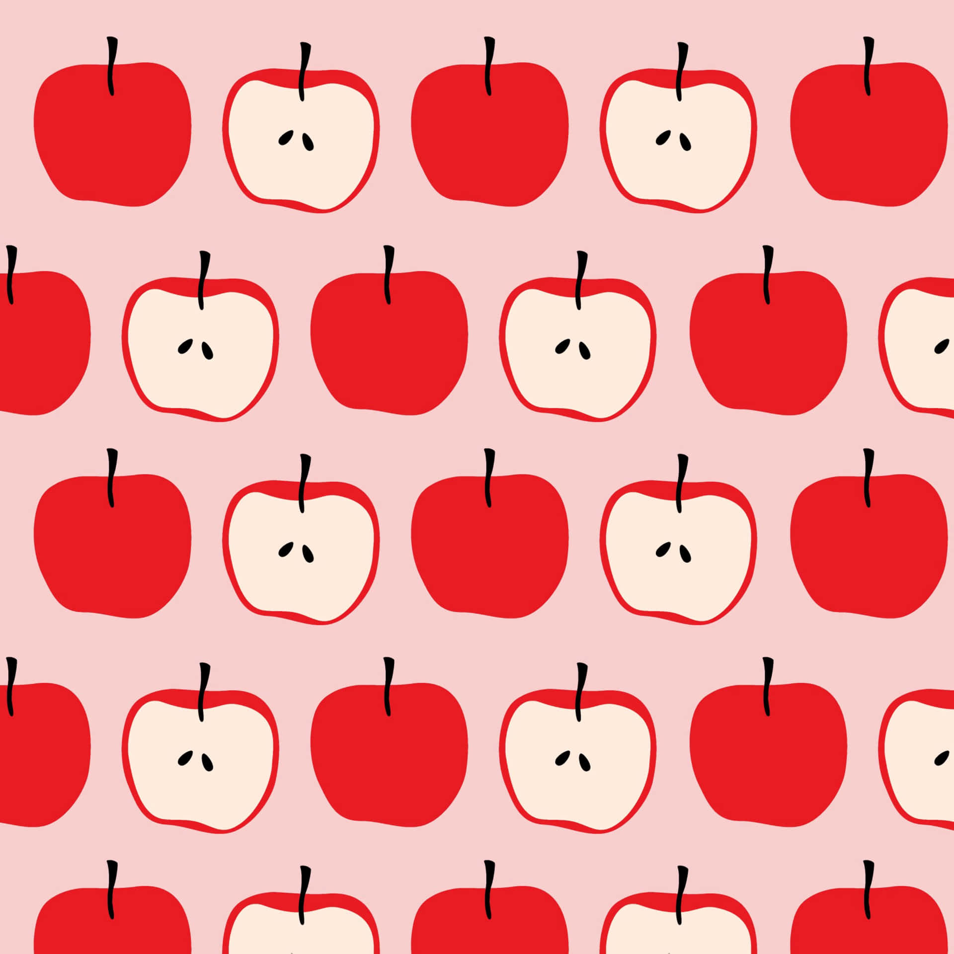 Fruit Background Of Pattern Of Red Apples