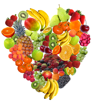 Fruit Heart Collage PNG