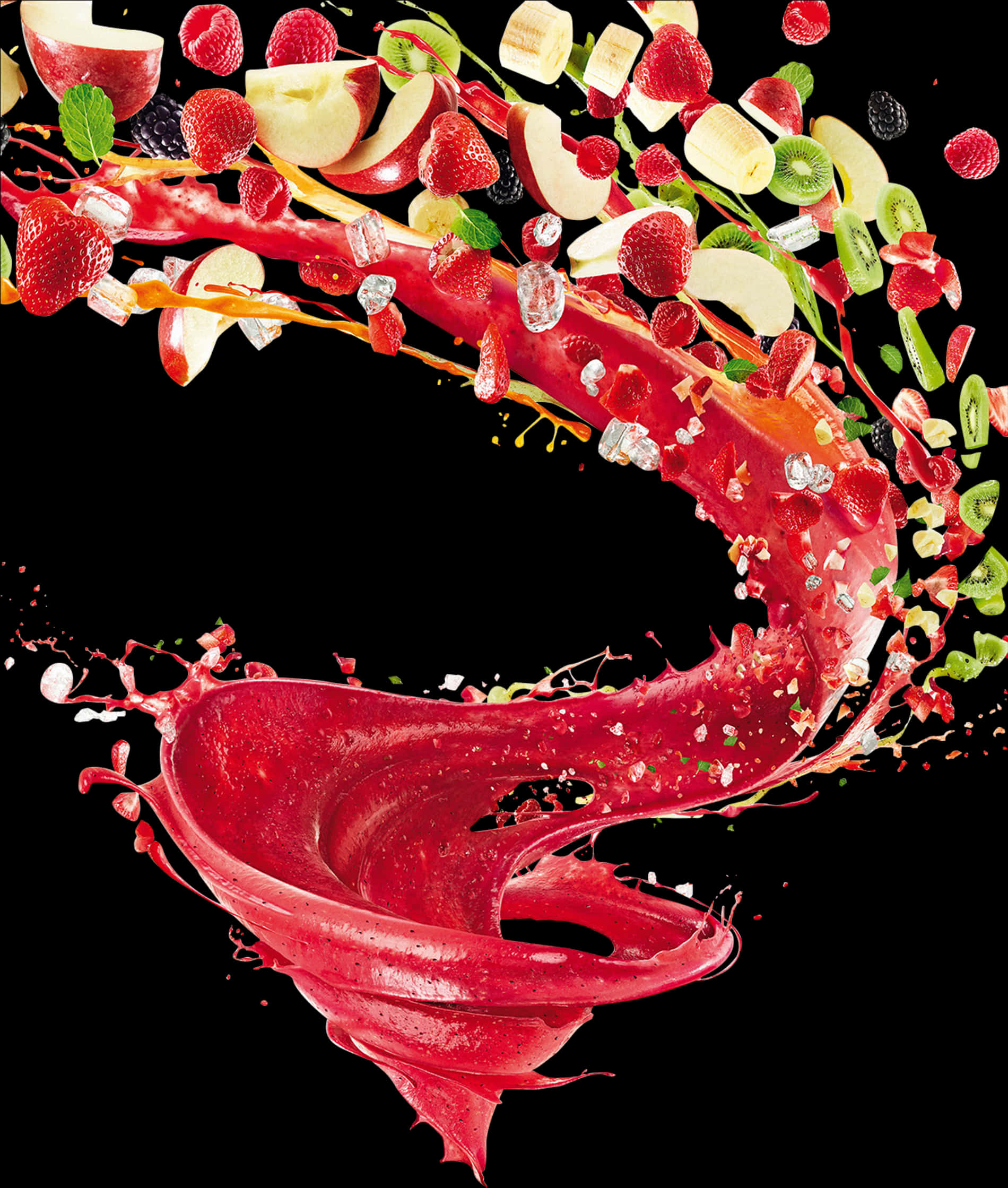 Fruit Splash Juice Twirl PNG