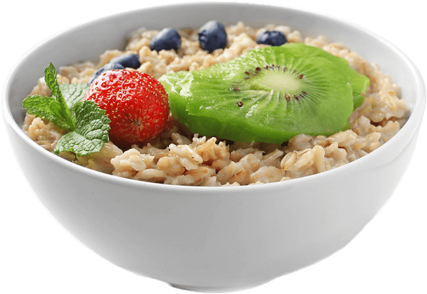 Fruit Topped Oatmeal Bowl PNG