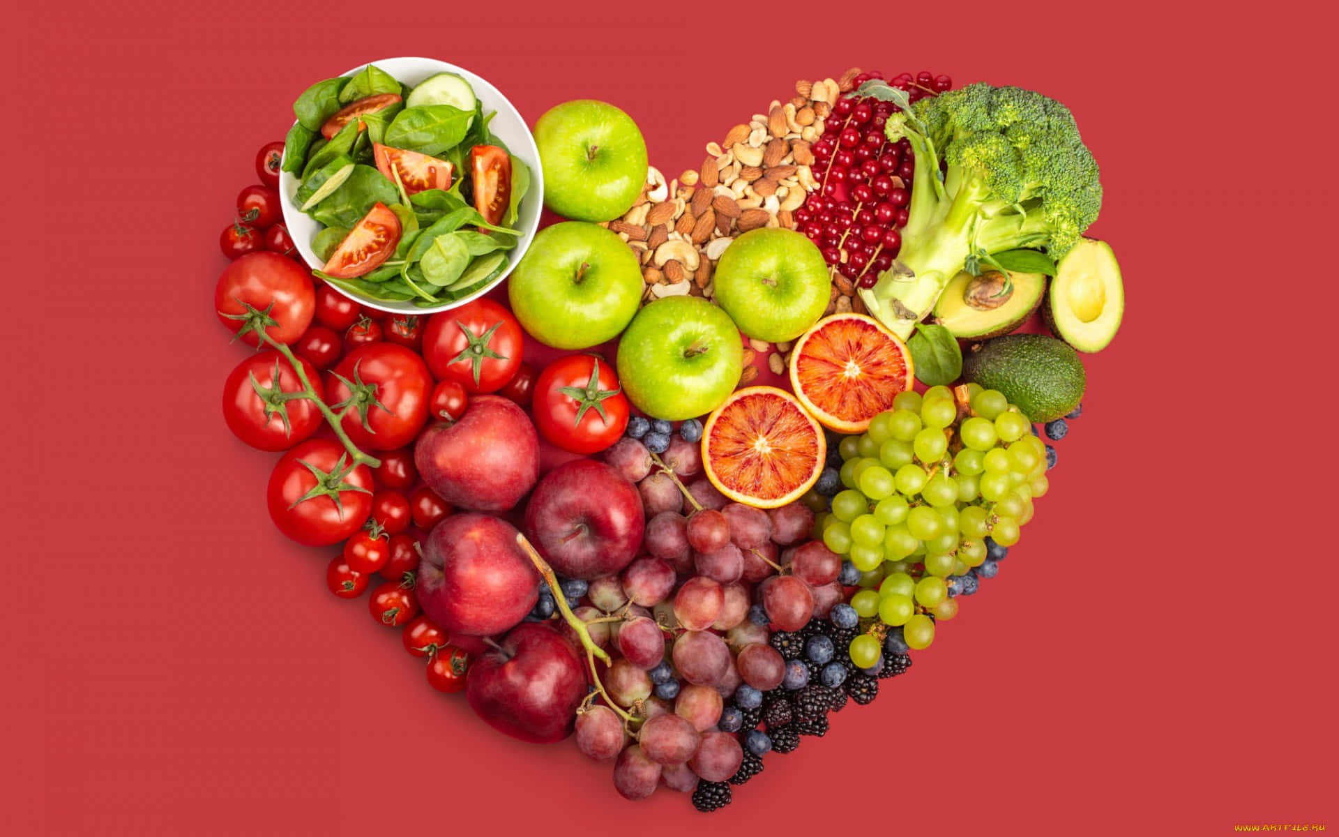 Frutase Legumes Em Forma De Coração